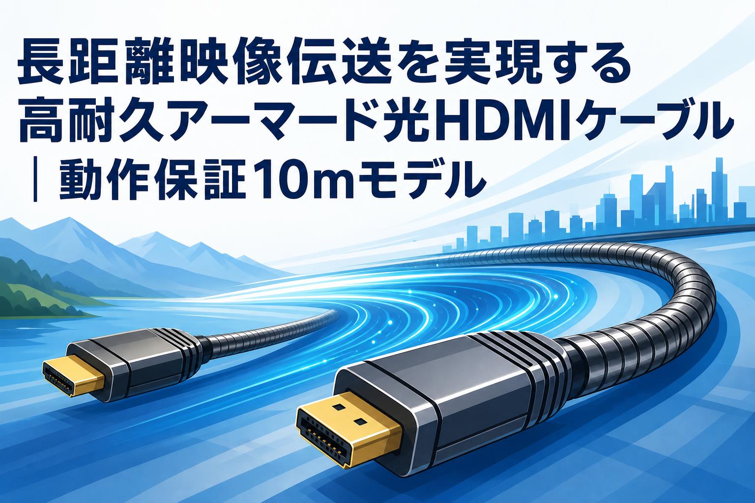 長距離映像伝送を実現する高耐久アーマード光HDMIケーブル｜動作保証