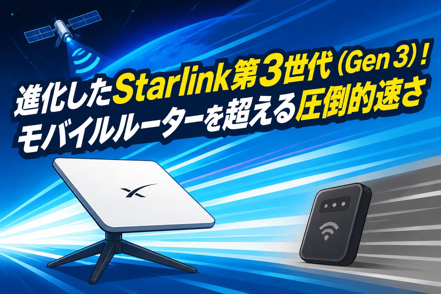 進化したStarlink第3世代（Gen 3）！モバイルルーターを超える圧倒的速