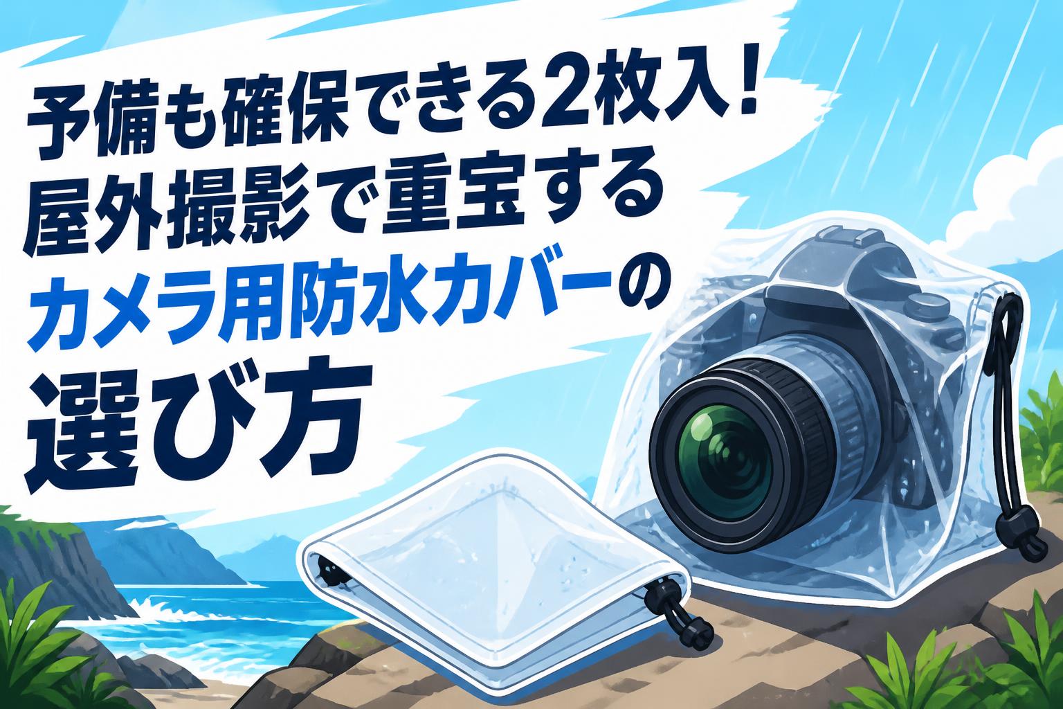 予備も確保できる2枚入！屋外撮影で重宝するカメラ用防水カバーの