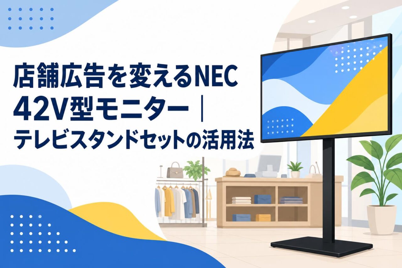 店舗広告を変えるNEC 42V型モニター｜テレビスタンドセットの活用法