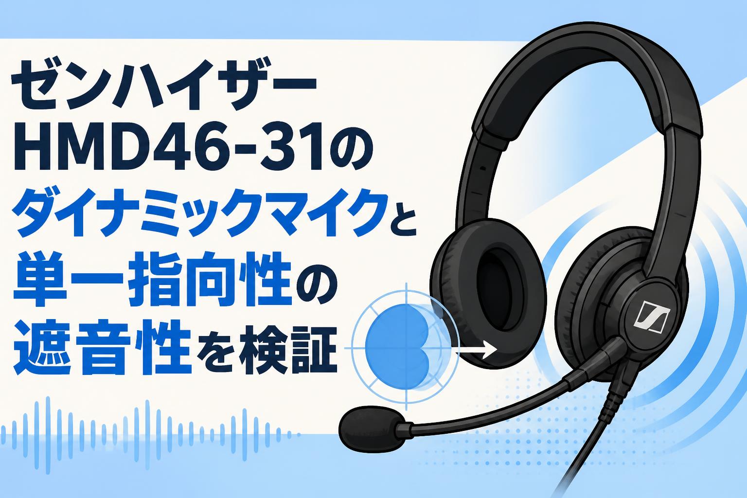 ゼンハイザーHMD46-31のダイナミックマイクと単一指向性の遮音性を検証