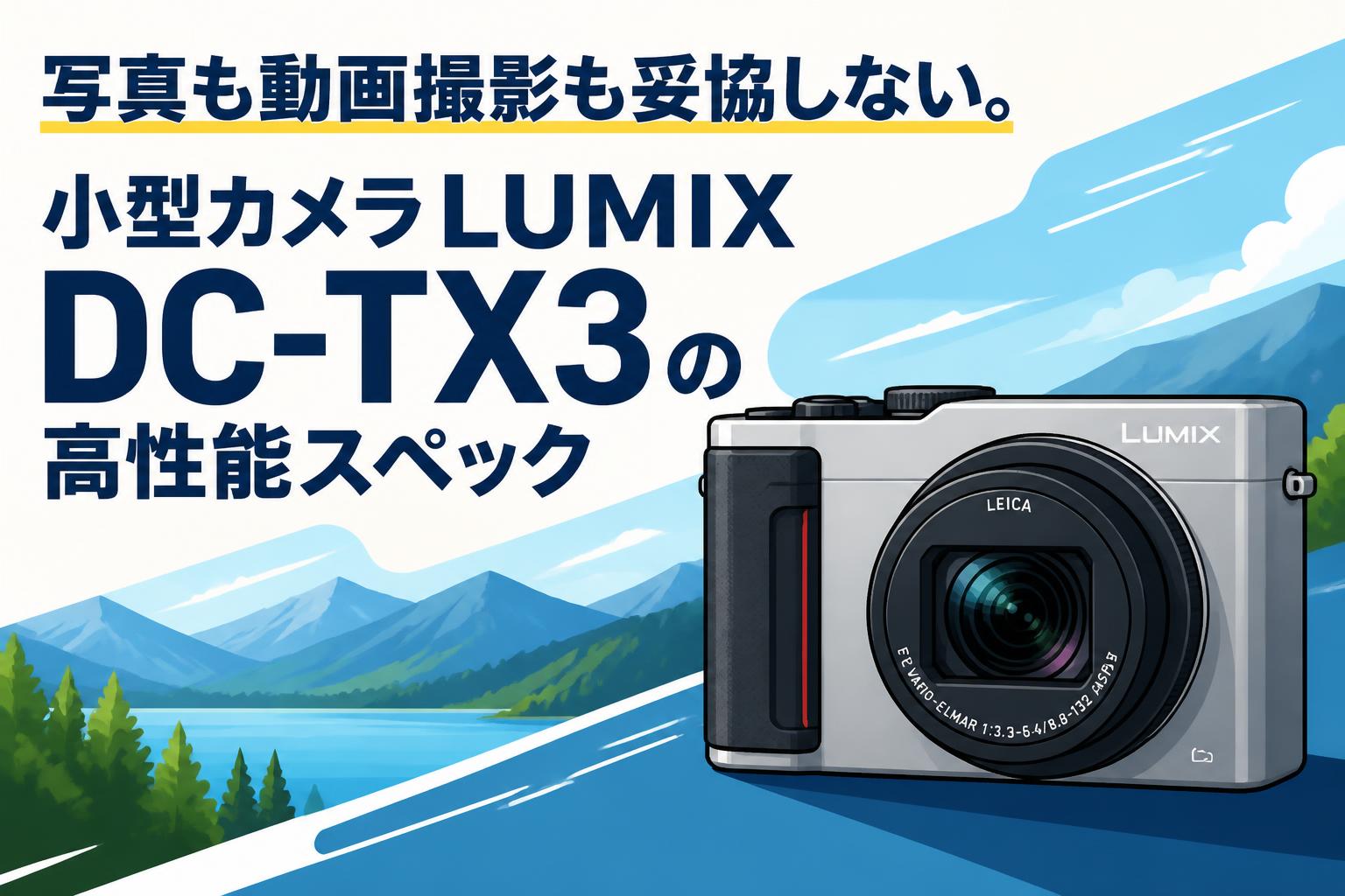写真も動画撮影も妥協しない。小型カメラLUMIX DC-TX3の高性能スペック