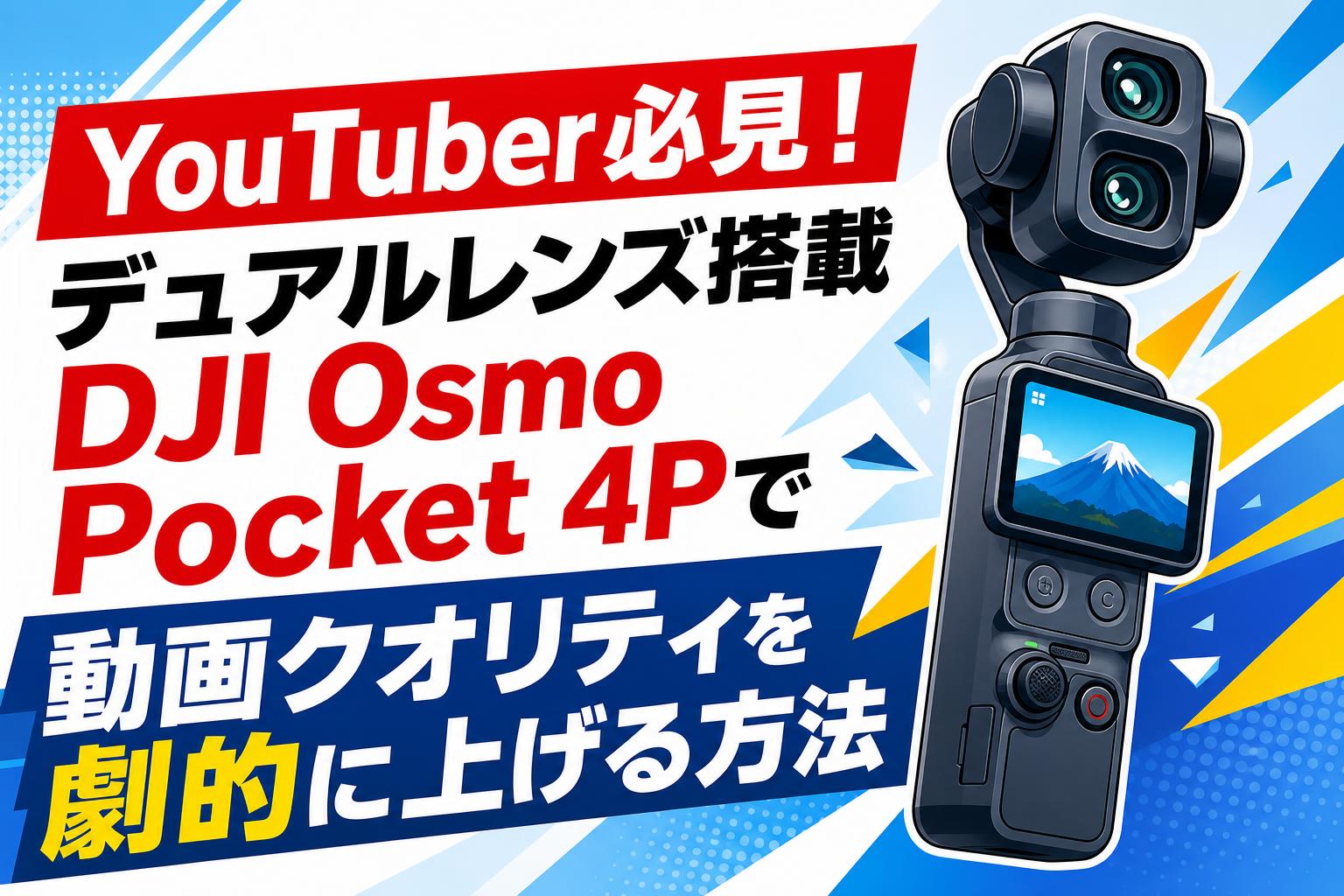 YouTuber必見！デュアルレンズ搭載DJI Osmo Pocket 4Pで動画クオリティ