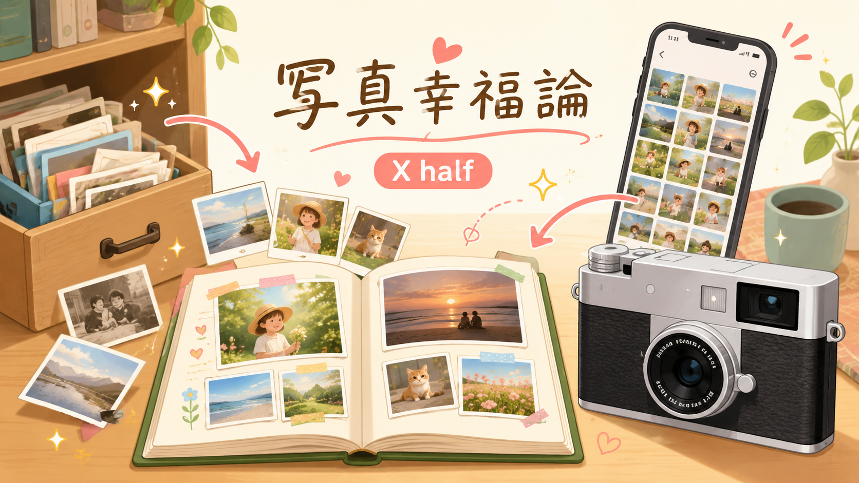 富士フイルムブース「写真幸福論」。たまった写真を価値に変える提案と