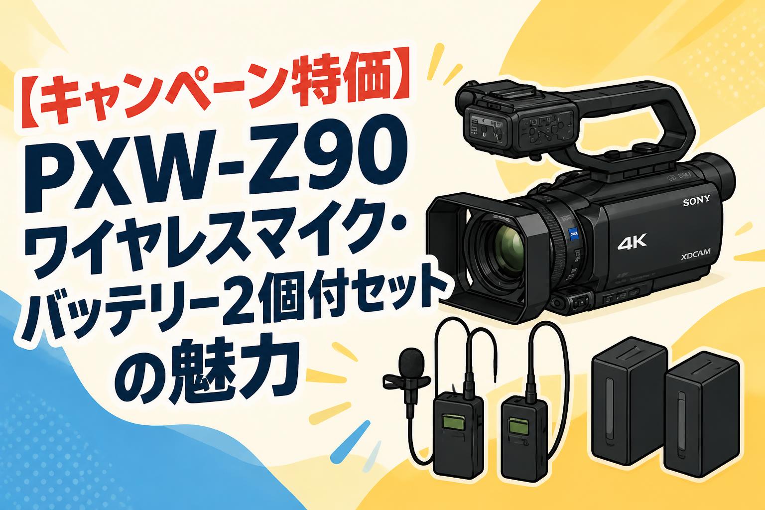 キャンペーン特価】PXW-Z90ワイヤレスマイク・バッテリー2個付セットの
