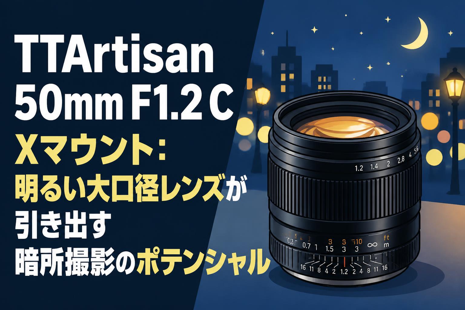 RennstTTArtisan 50mm f1.2C Xマウント TTArtisan 50mm F1.2 C Xマウント：明るい大口径レンズが引き出す暗所