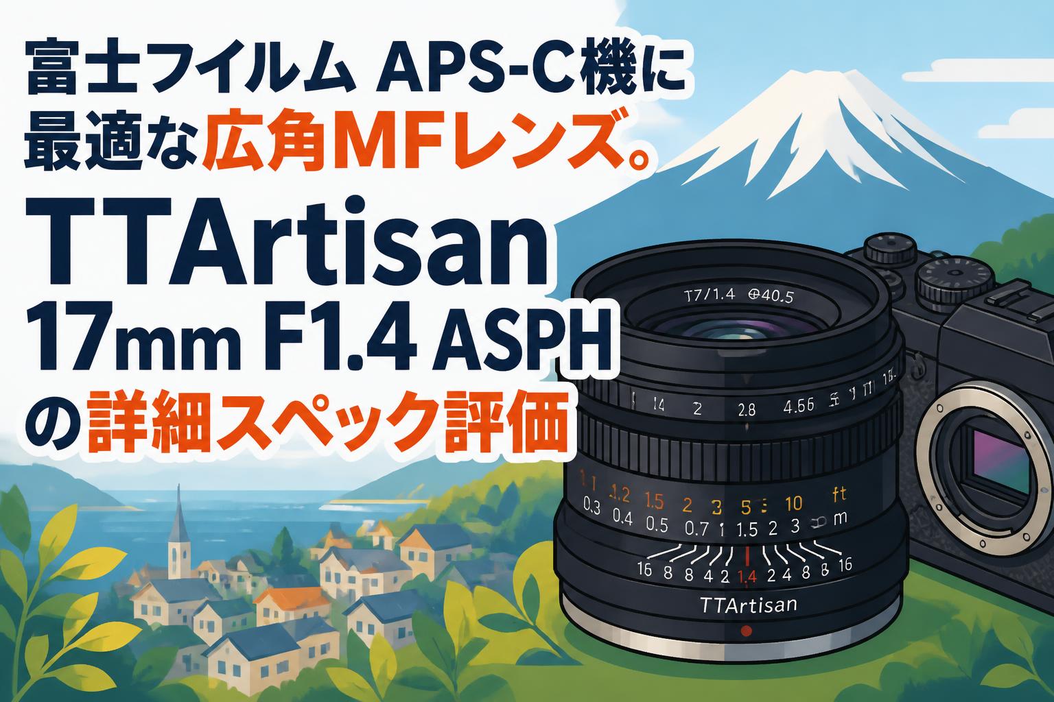 富士フイルム APS-C機に最適な広角MFレンズ。TTArtisan 17mm F1.4 ASPH