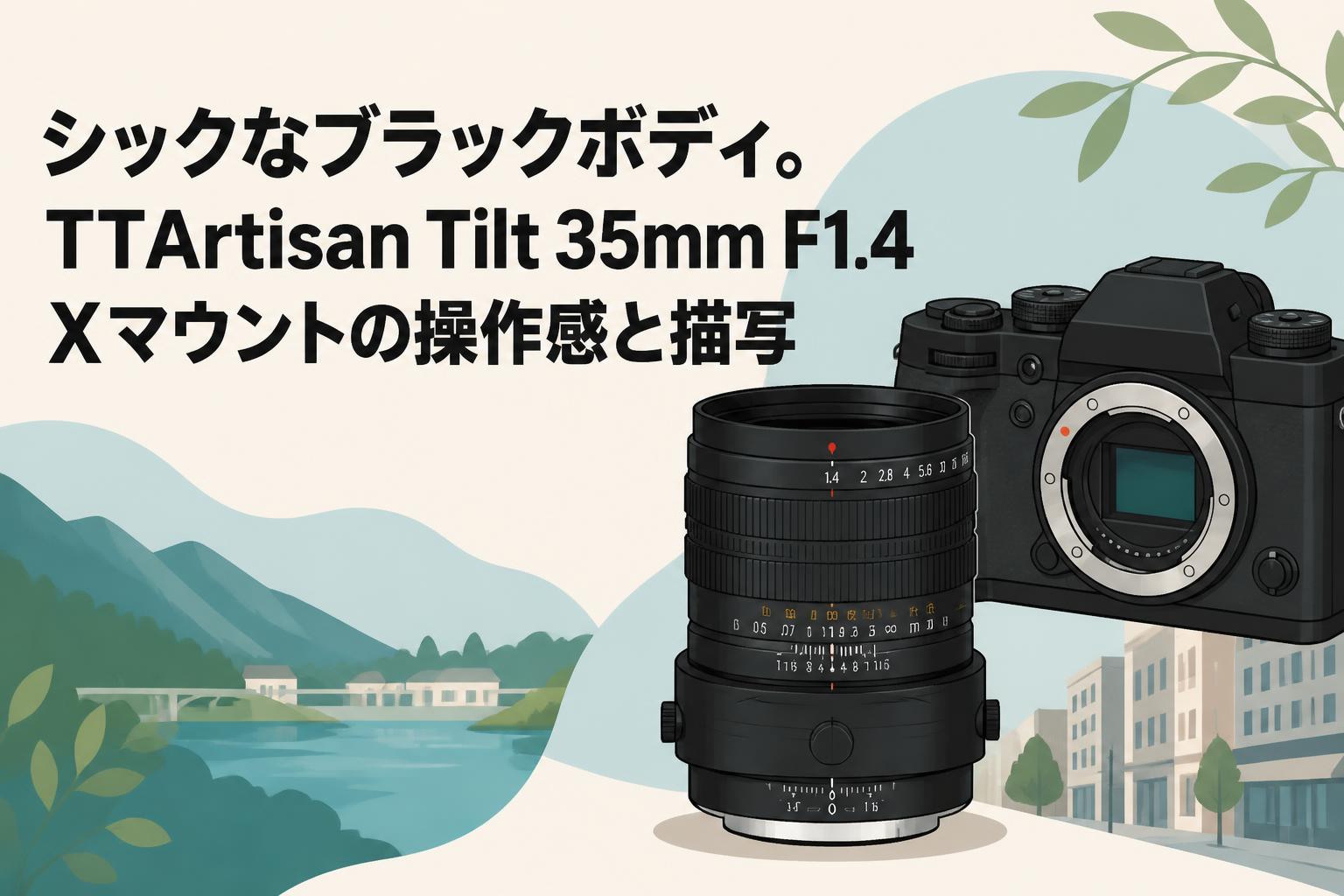 シックなブラックボディ。TTArtisan Tilt 35mm F1.4 Xマウントの操作感