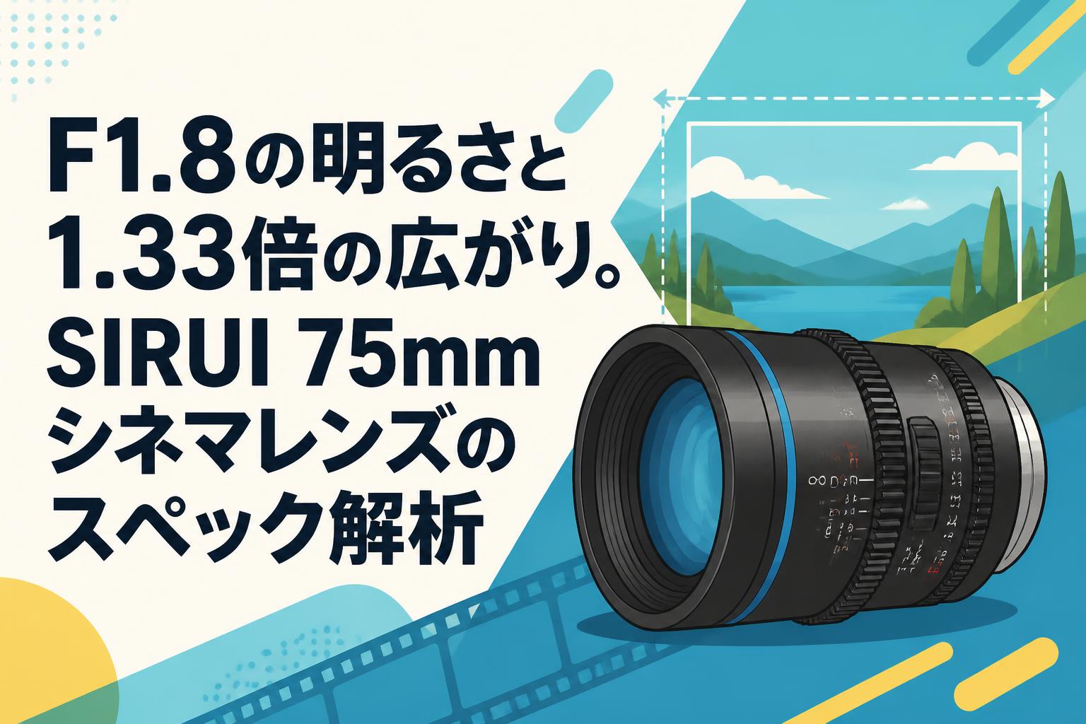 F1.8の明るさと1.33倍の広がり。SIRUI 75mm シネマレンズのスペック