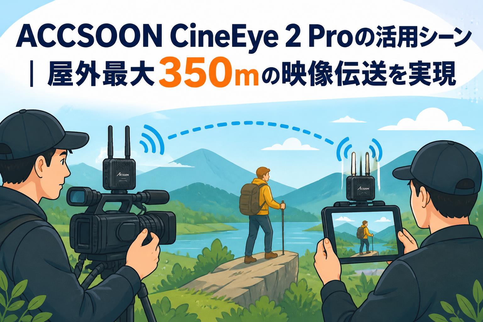 ACCSOON CineEye 2 Proの活用シーン｜屋外最大350mの映像伝送を実現
