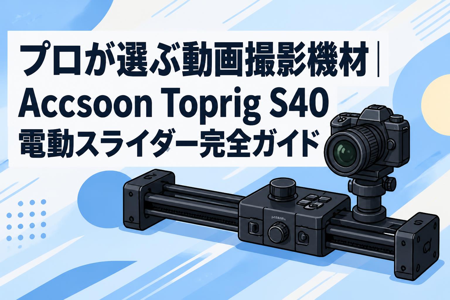 プロが選ぶ動画撮影機材｜Accsoon Toprig S40電動スライダー完全ガイド