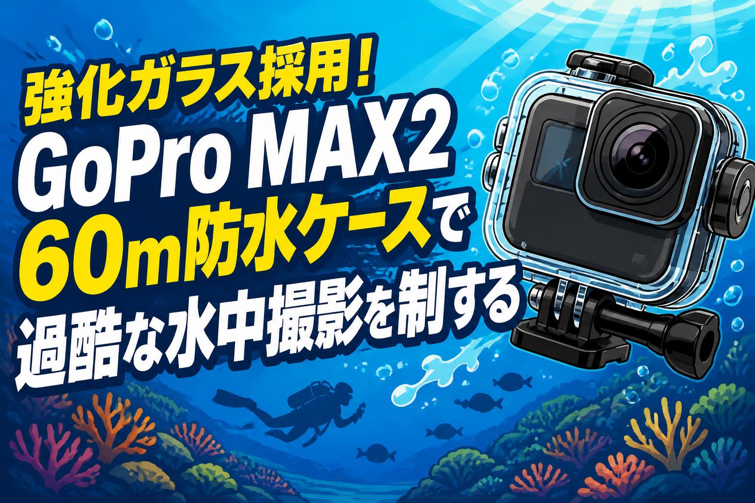 強化ガラス採用！GoPro MAX2 60m防水ケースで過酷な水中撮影を制する