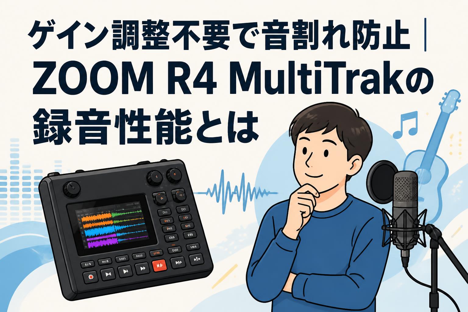 ゲイン調整不要で音割れ防止｜ZOOM R4 MultiTrakの録音性能とは