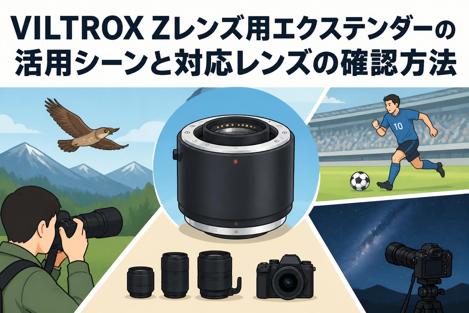 T*d様 特殊ケネボレンジエクステンダー VILTROX Zレンズ用エクステンダーの活用シーンと対応レンズの確認方法