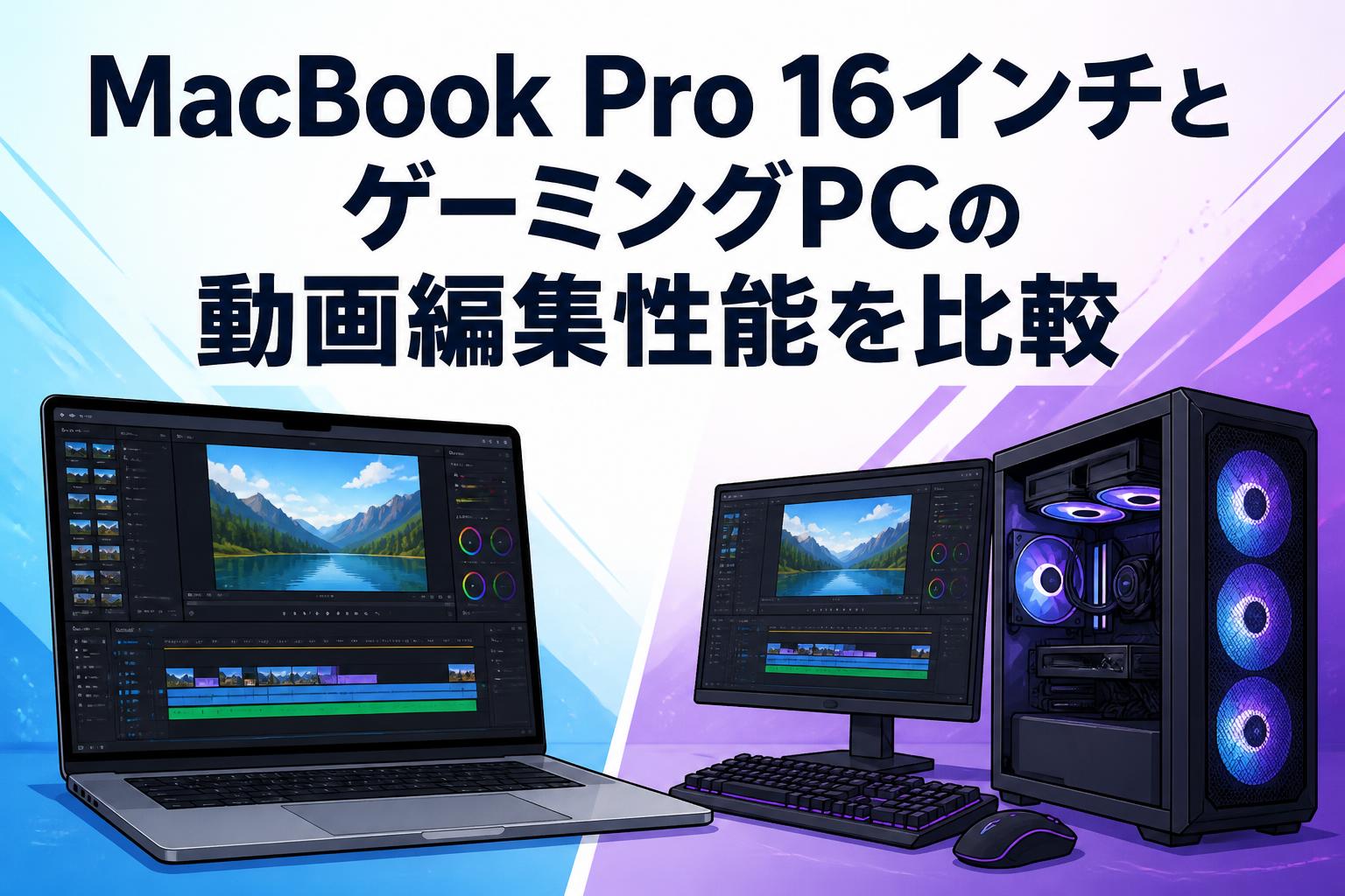 MacBook Pro 16インチとゲーミングPCの動画編集性能を比較 | PANDA