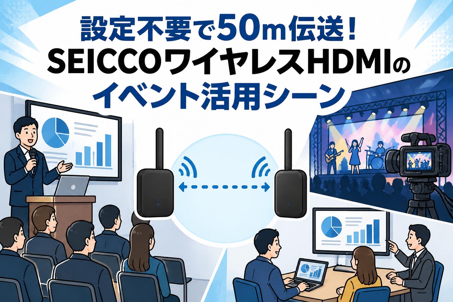 設定不要で50m伝送！SEICCOワイヤレスHDMIのイベント活用シーン