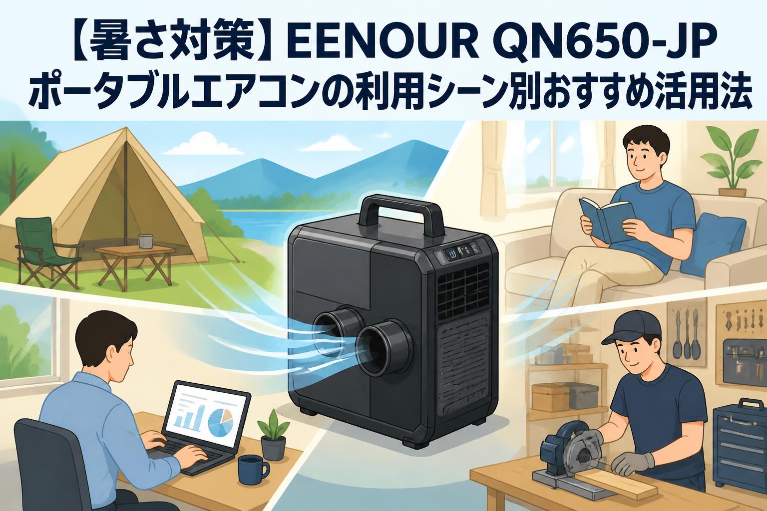 暑さ対策】EENOUR QN650-JPポータブルエアコンの利用シーン別おすすめ