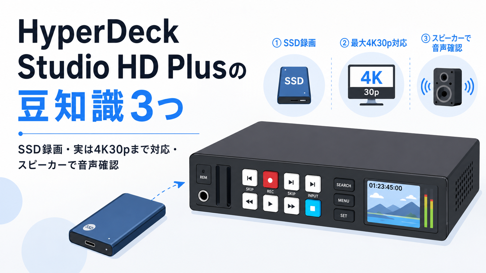 HyperDeck Studio HD Plusの豆知識3つ——SSD録画・実は4K30pまで対応