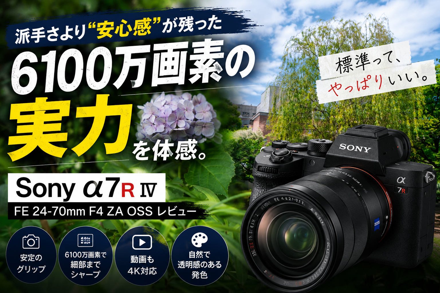 Sony α7R IV × FE 24-70mm F4 ZA OSSレビュー｜派手さより”安心感”が