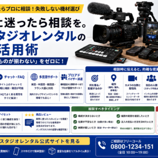 機材選びに迷ったら相談を。パンダスタジオレンタルのサポート活用術