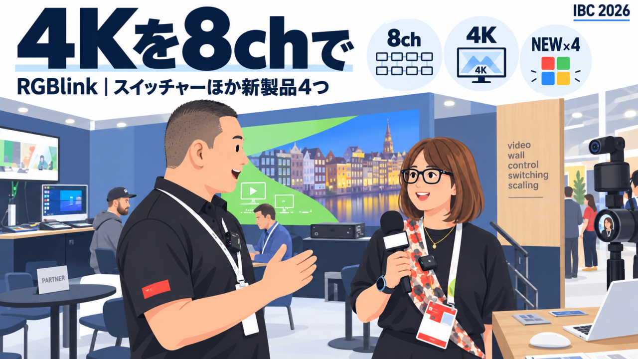 RGBlinkの新製品4つ。ピクセル単位で調整できる8ch 4Kライブスイッチャーは約4,000ドル、8時間バッテリーの無線小型カメラ、AIエージェントを動かす