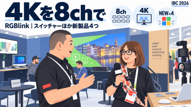 RGBlinkの新製品4つ。ピクセル単位で調整できる8ch 4Kライブスイッチャーは約4,000ドル、8時間バッテリーの無線小型カメラ、AIエージェントを動かす
