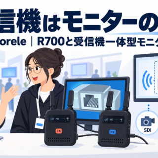 Lemoreleの新製品はSDIも入るワイヤレス映像伝送R700と、受信機を内蔵したモニター（伝送200m）。日本で人気のスマホ給電ワイヤレスHDMI P400と、Switch用に生まれた4K・8K対応USB-C→HDMIケーブル｜IBC 2026 アムステルダム取材 #26