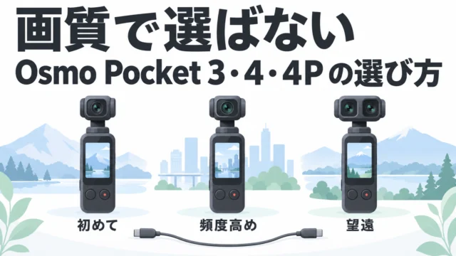 Osmo Pocket 3・4・4P、どれを借りる？ 「画質は3と4でほぼ同じ、違いは使いやすさ」という全シリーズを使った人の整理｜参考になった動画（Osmo Pocket編）