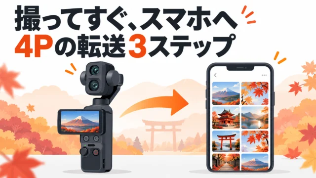 4Pで撮った動画をその場でスマホに送る（DJI Mimoの使い方、普通の人版）