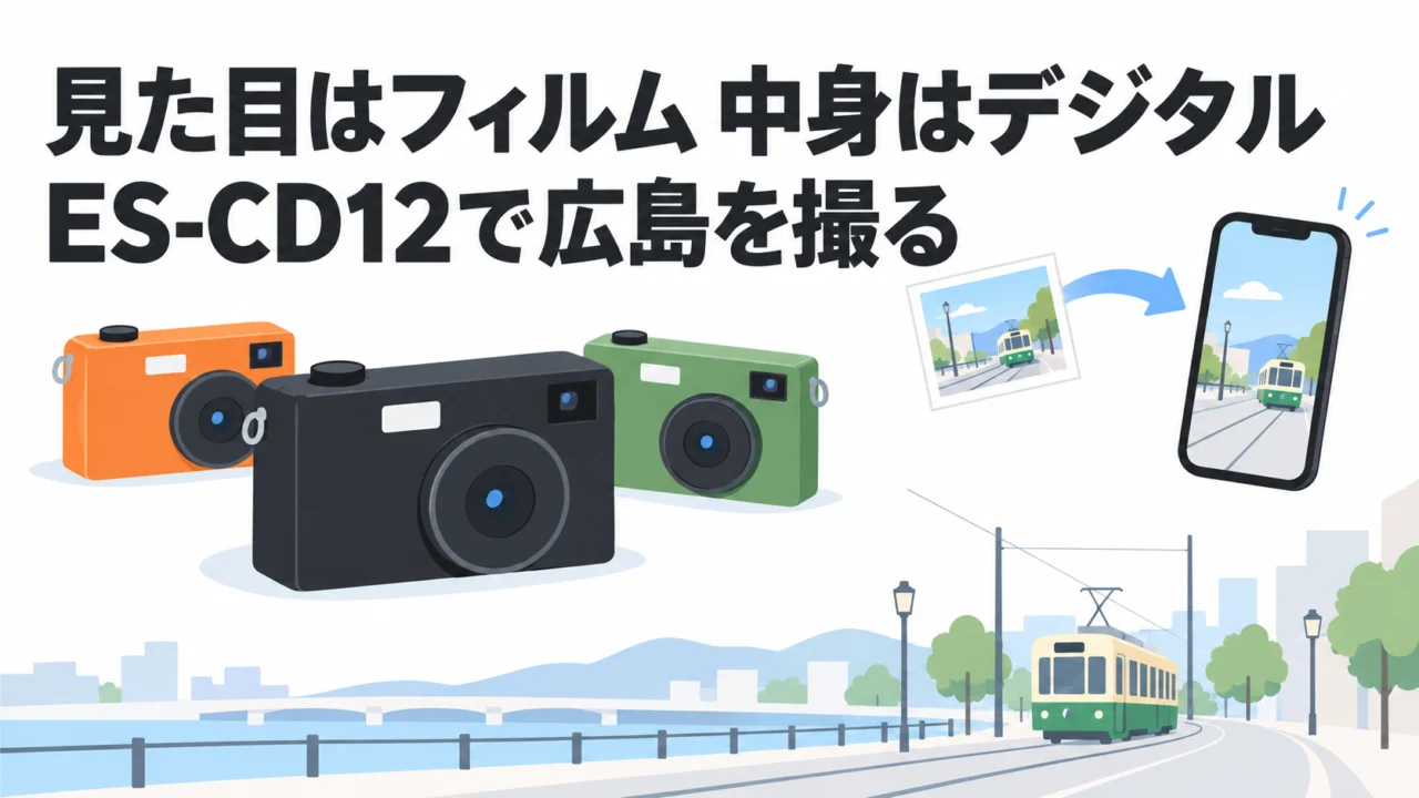 見た目はフィルムカメラ、中身は170gのデジカメ——パンダスタジオオリジナル「ES-CD12」で広島を撮ってきた