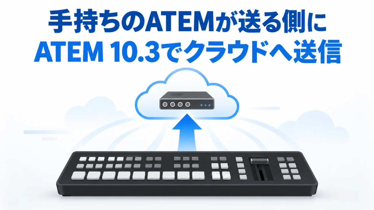 7月のアップデートで、手持ちのATEMが「送る側」になっていた。ATEM 10.3 で ATEM SDI Extreme ISO から Blackmagic Cloud の Stream Router へ映像を送る